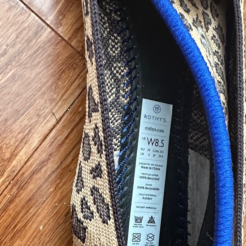 Rothy's Tan and Black Leopard Flats - Picture 2 of 5